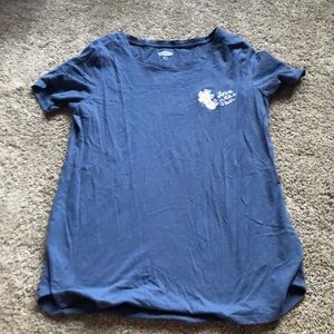 Blue old navy t-shirt, says “love the sun”